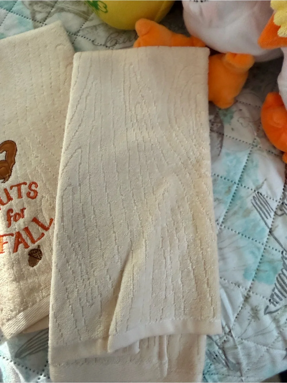 New Autumn Kitchen Towels - Pumpkin & Squirrel Print